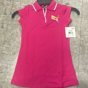 PUMA  Girls Polo Dress, Color Pink/White, Size 4